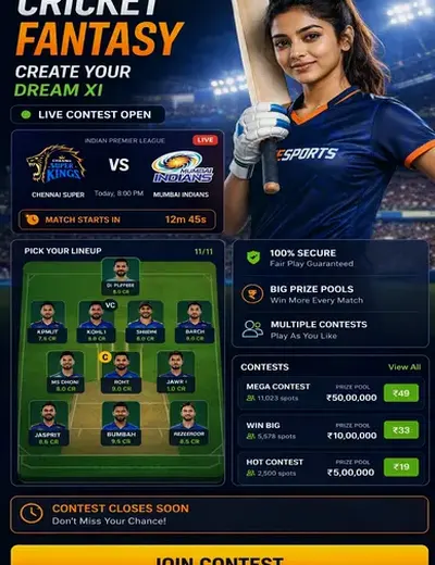 DREEM77 (dreem77 game) fantasy cricket & matchday visual 3